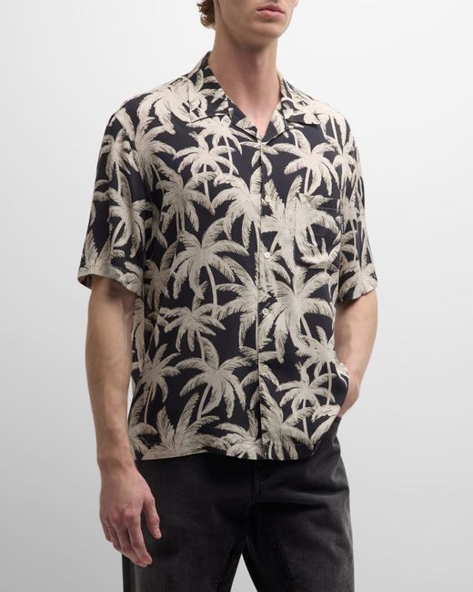 Palm Angels Palm-Print Camp Shirt