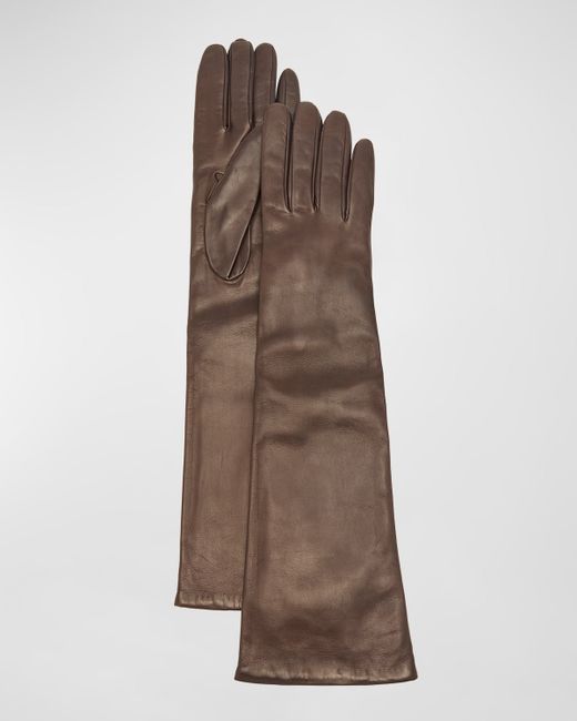 Portolano Long Cashmere-Lined Leather Gloves