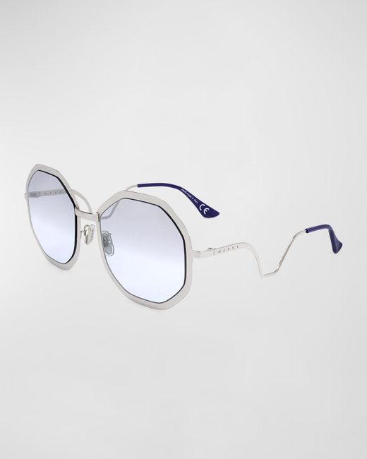 Marni Geometric Metal Round Sunglasses