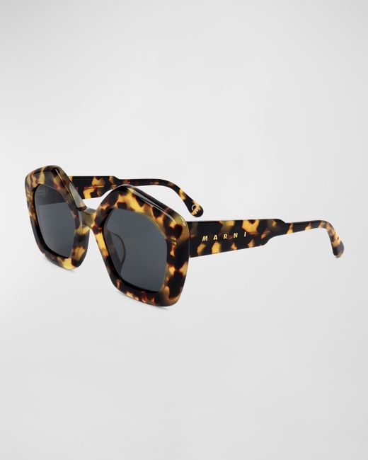 Marni Logo Acetate Butterfly Sunglasses