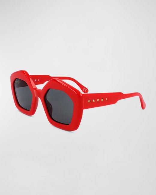 Marni Logo Acetate Butterfly Sunglasses