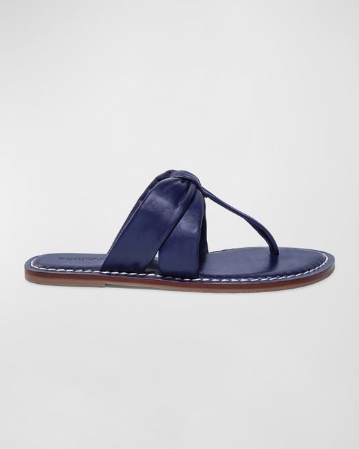 Bernardo Leather Flat Thong Slide Sandals