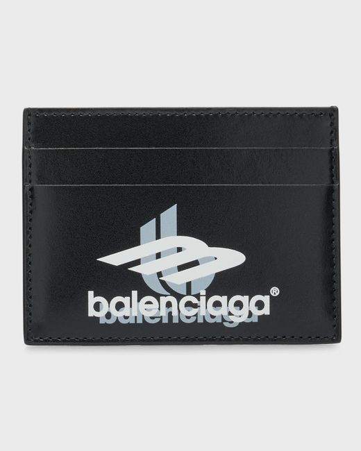 Balenciaga Sport Logo Leather Card Holder