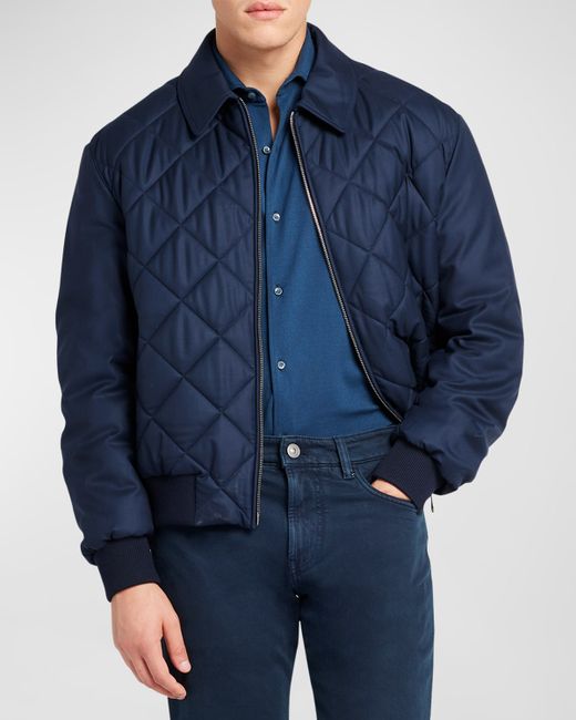 Loro Piana Ampay Quilted Wool Bomber Jacket