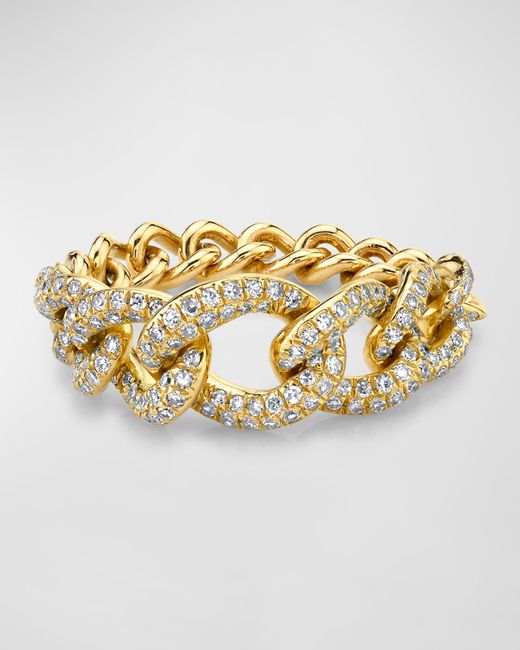 Shay 18K Gold Gradual Pave Diamond Link Ring