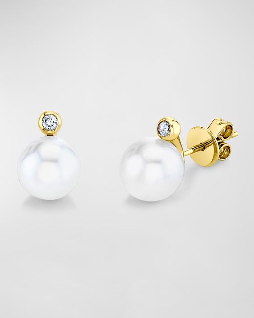 Shay 18K Gold Pearl and Diamond Orb Earrings