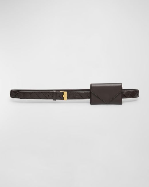 Bottega Veneta Woven Leather Belt With Wallet