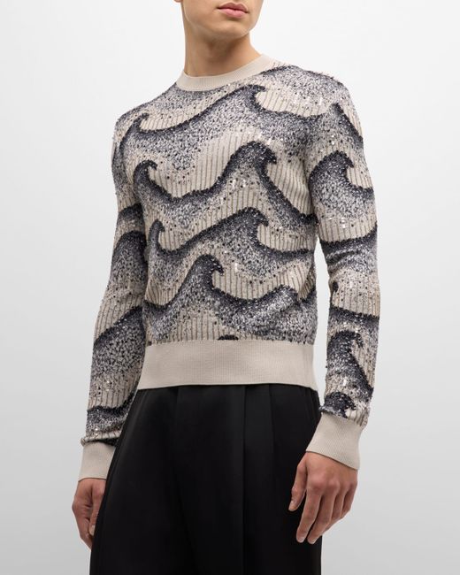 Amiri Wavy Embellished Sweater