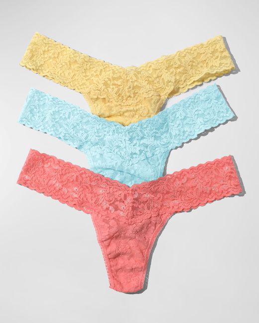 Hanky Panky 3-Pack Low-Rise Multicolor Lace Thongs