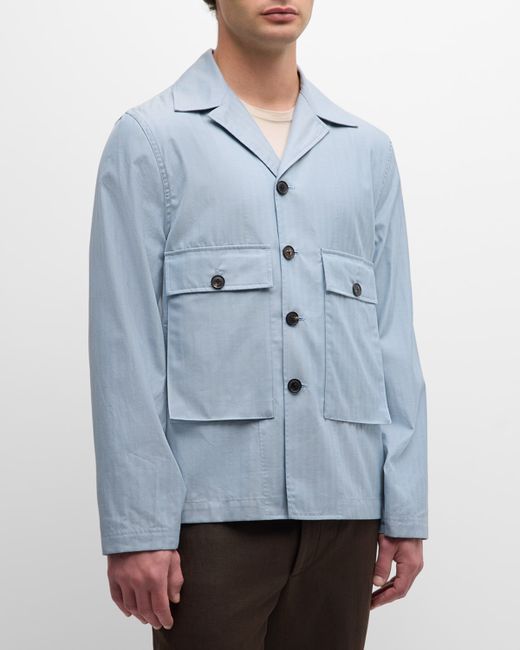 Paul Smith Cotton-Silk Houndstooth Shirt Jacket