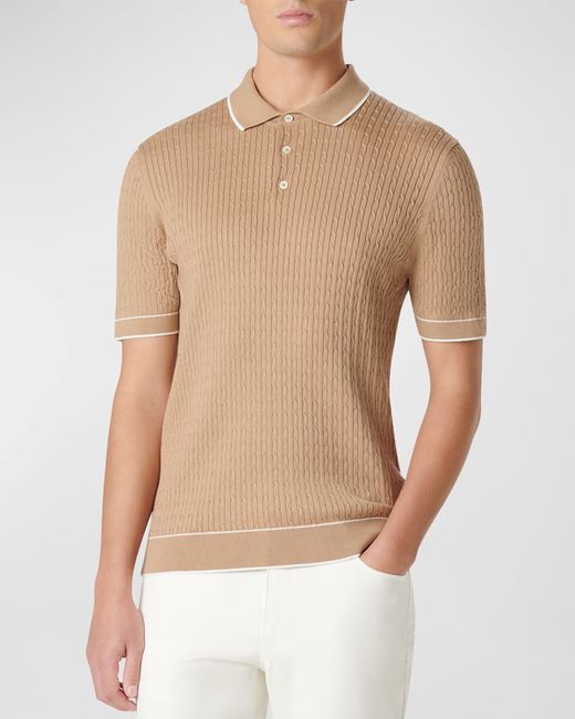 Bugatchi Cable-Knit Polo Sweater