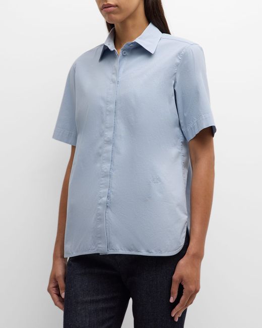 Max Mara Adunco Button-Front Short-Sleeve Shirt