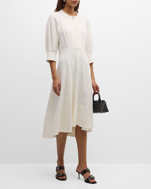 Proenza Schouler Three-Quarter Sleeve Matte Midi Dress