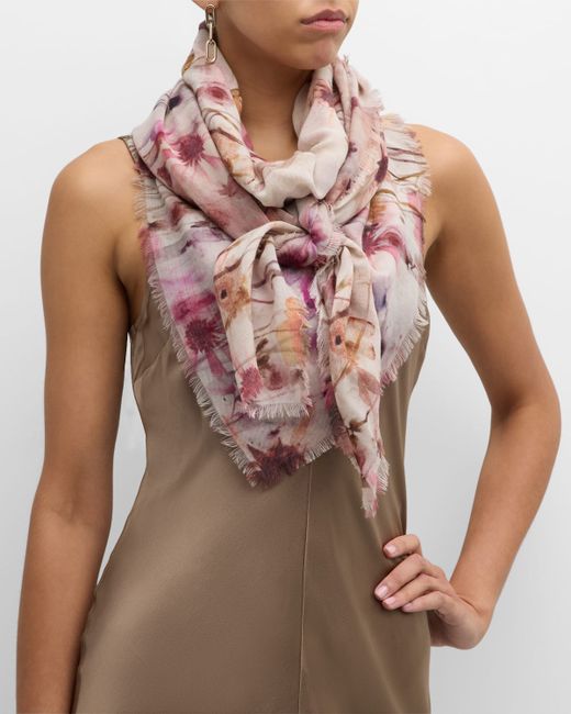 Alonpi Floral Wool Square Scarf