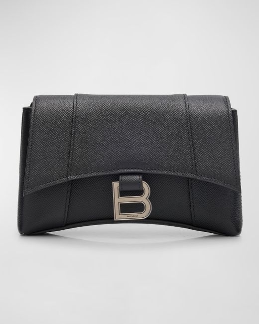 Balenciaga Downtown B-Logo Leather Crossbody Bag