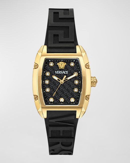 Versace 36mm Dominus Watch with Silicone Strap Black