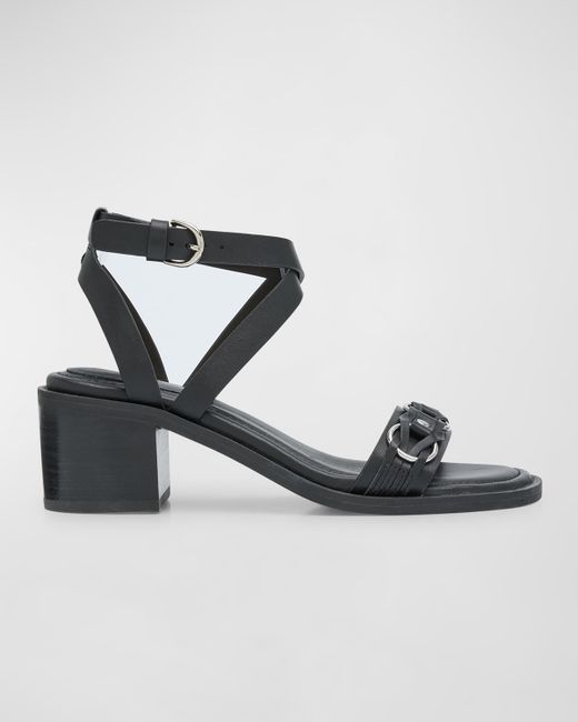 Rag & Bone Geo Leather Chain Ankle-Strap Sandals