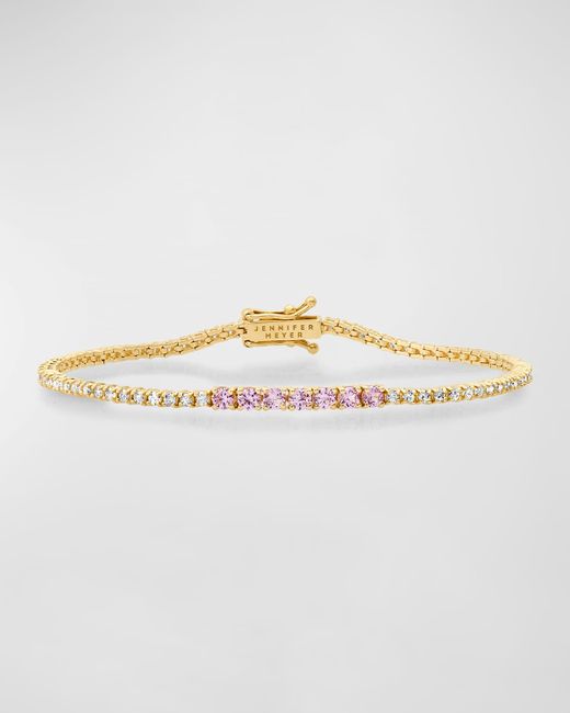 Jennifer Meyer 18k Yellow Gold Sapphire and Diamond Bracelet