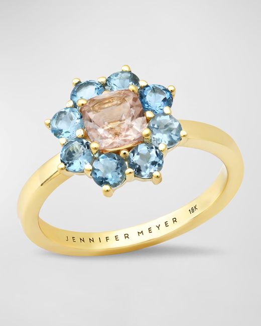 Jennifer Meyer 18k Gold Aquamarine and Morganite Ring