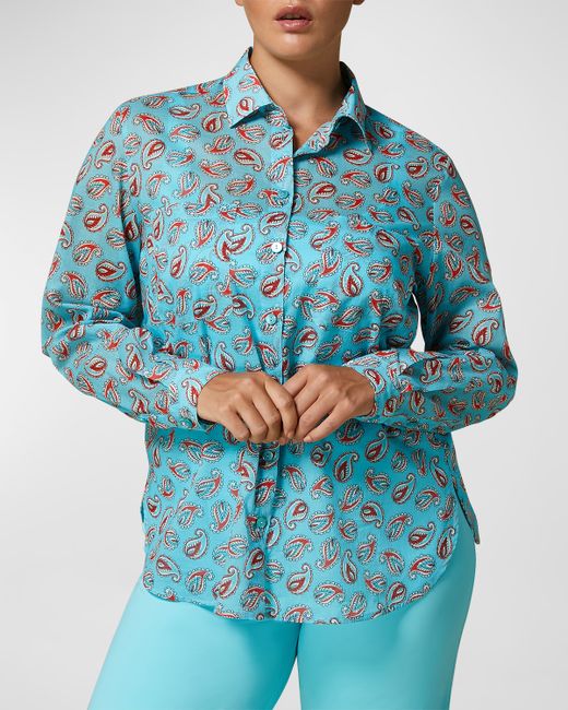 Marina Rinaldi Plus Yana Paisley-Print Muslin Shirt