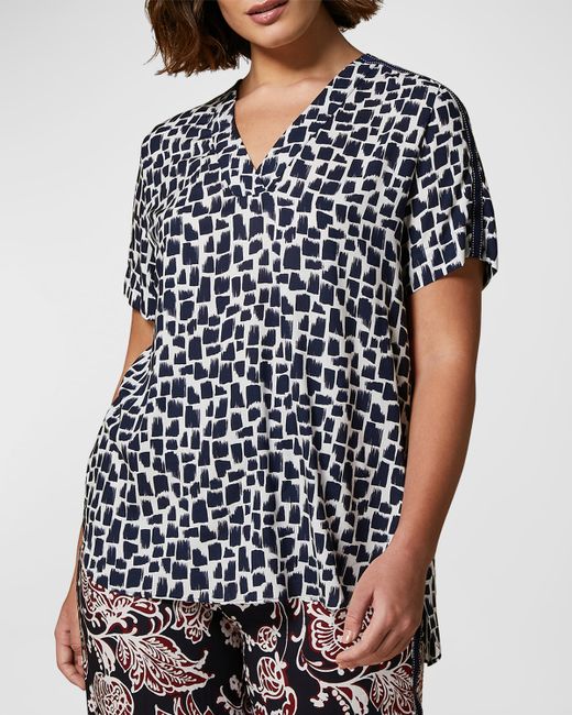Marina Rinaldi Plus Prisma Brushstroke-Print Shirt