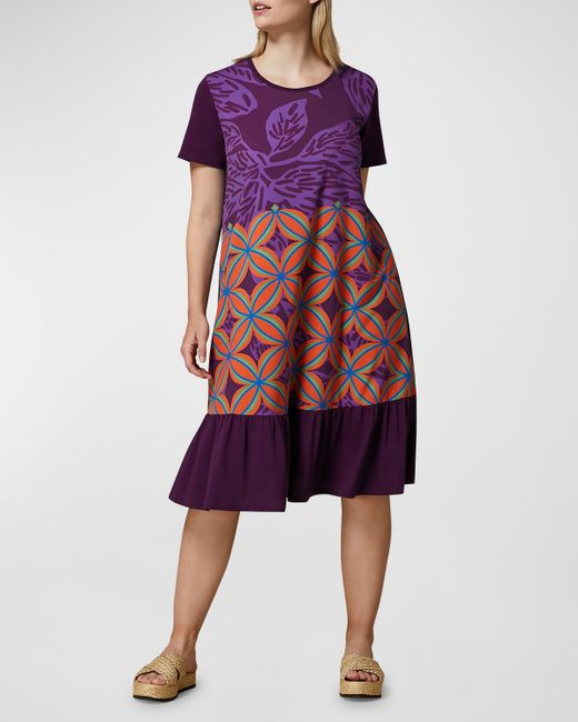Marina Rinaldi Plus Piroga Floral-Print Jersey Midi Dress