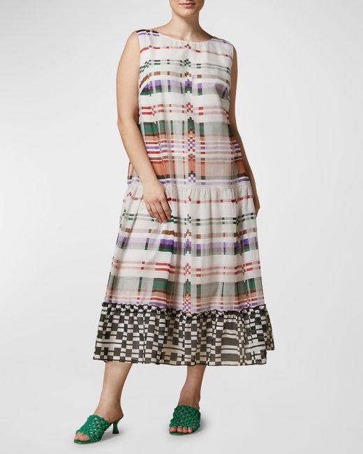 Marina Rinaldi Plus Galilea Geometric-Print Midi Dress