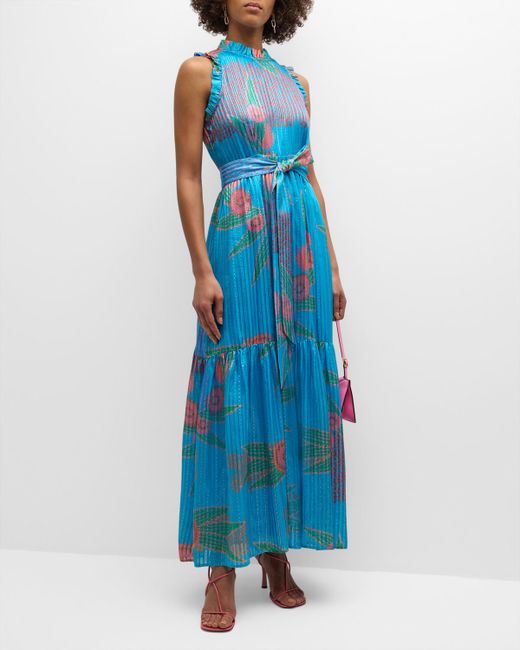 Marie Oliver Alice Print Maxi Dress with Ruffle Trim