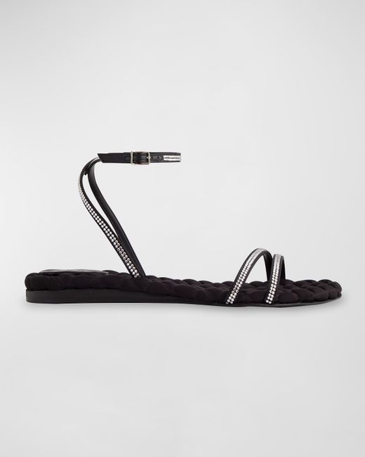 Aera Faye Crystal Ankle-Strap Flat Sandals