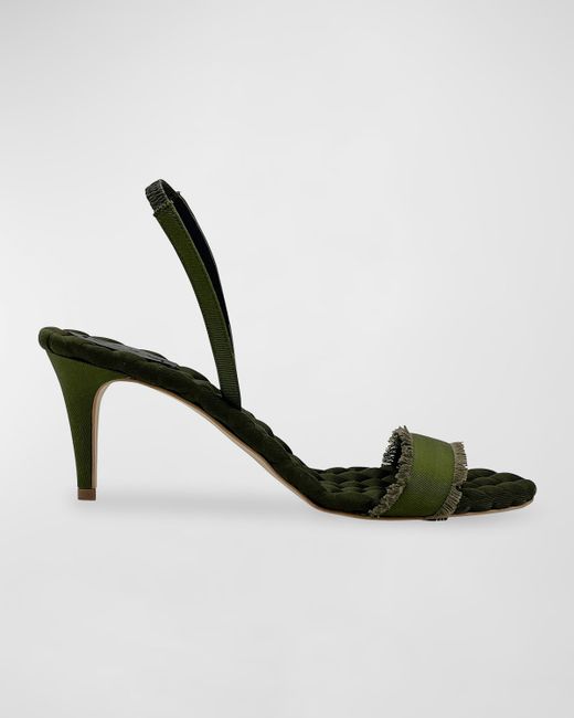 Aera Claudia Frayed Grosgrain Slingback Sandals