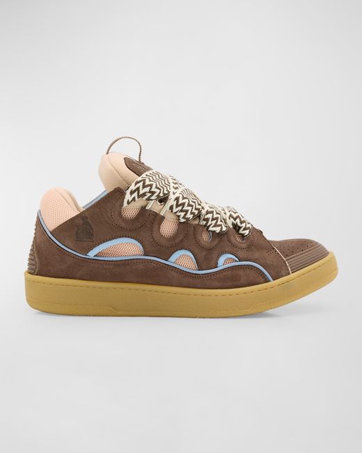 Lanvin Leather Low-Top Curb Sneakers