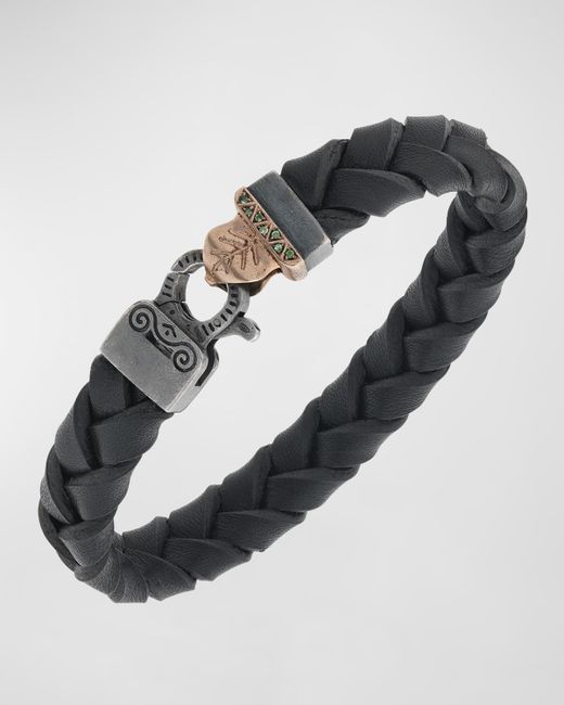 Marco Dal Maso Flaming Tongue Wide Leather Bracelet