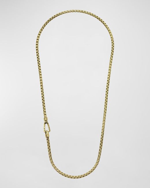 Marco Dal Maso Ulysses Etched Box Chain Necklace Gold 57mm