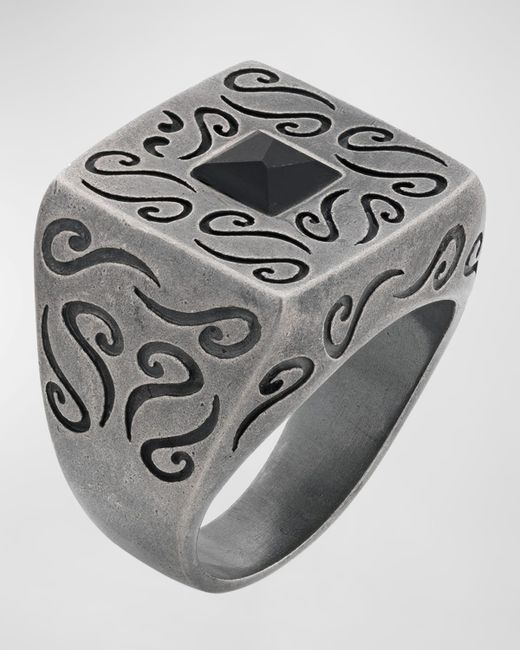 Marco Dal Maso Ara Square Engraved Ring
