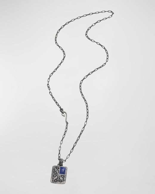 Marco Dal Maso Ara Engraved Rectangle Pendant Necklace
