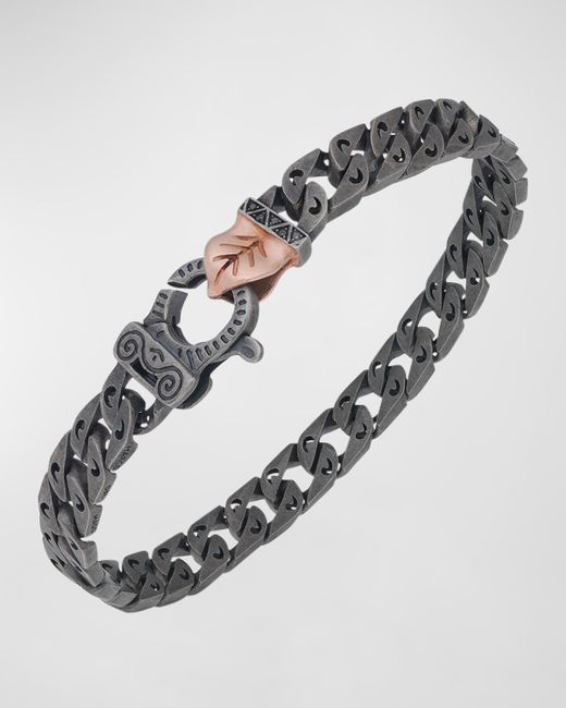 Marco Dal Maso Flaming Tongue Thin Curb Chain Link Bracelet