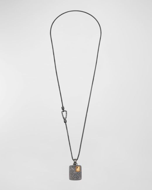 Marco Dal Maso Oxidized and 18K Yellow Gold Pendant Necklace with Black Diamond