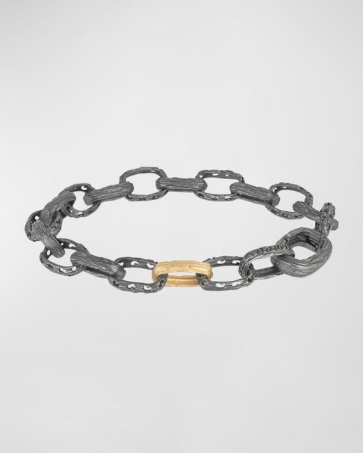 Marco Dal Maso Warrior Link Bracelet with Gold Clasp