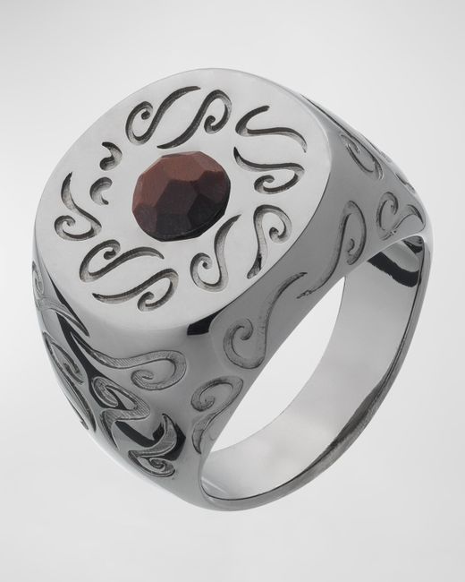 Marco Dal Maso Ara Round Engraved Signet Ring