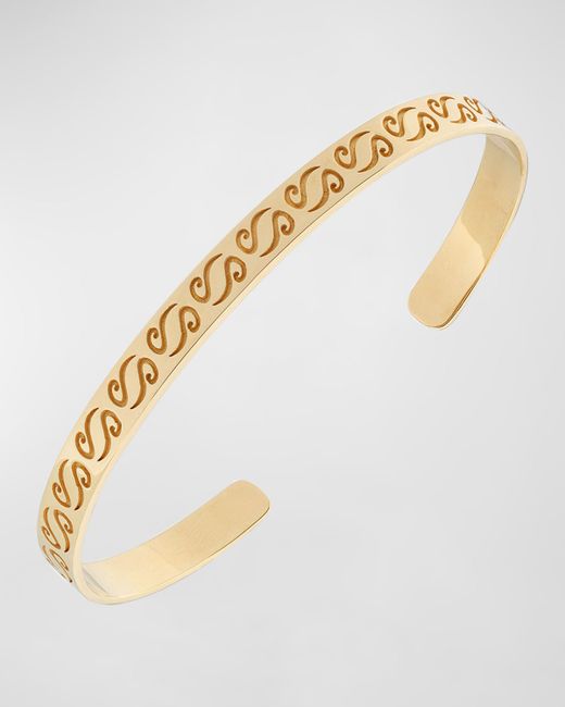 Marco Dal Maso Ara Engraved Gold Plated Cuff Bracelet