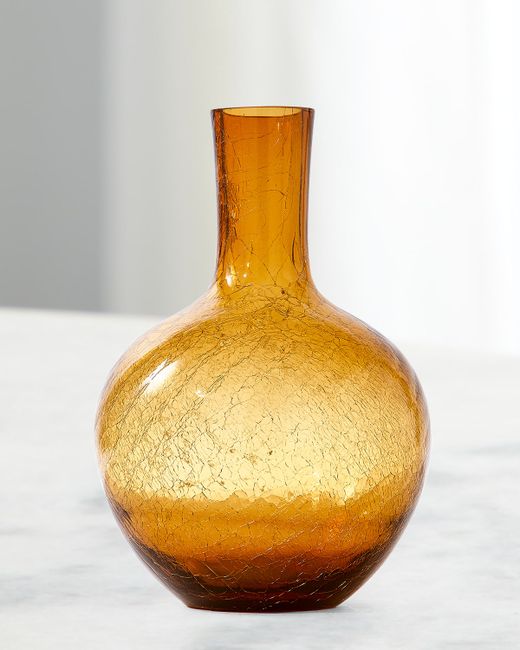 Polspotten Crackled Glass Ball Body Vase 12.6