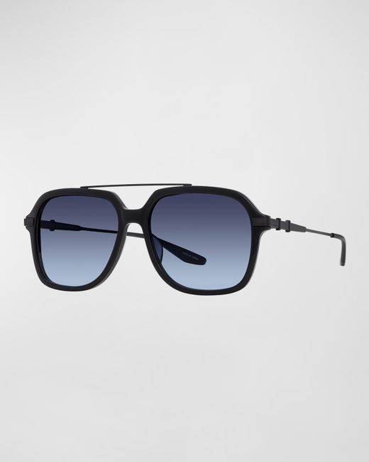 Barton Perreira D. Ellis Acetate and Titanium Square Sunglasses