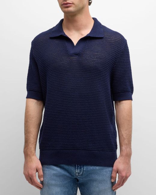 Frame Cotton-Silk Polo Sweater