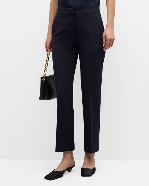 St. John Straight-Leg Ankle Stretch Crepe Suiting Pants