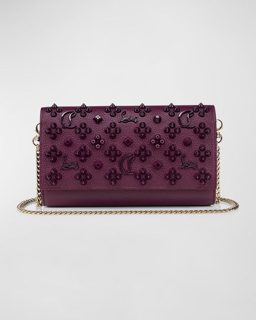 Christian Louboutin Paloma Wallet On Chain Leather with Loubinthesky Spikes