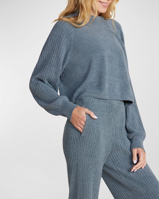Barefoot Dreams CozyChic Ultra Lite Ribbed Mock-Neck Pullover