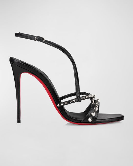 Christian Louboutin Tatooshka Spikes Red Sole Ankle-Strap Sandals