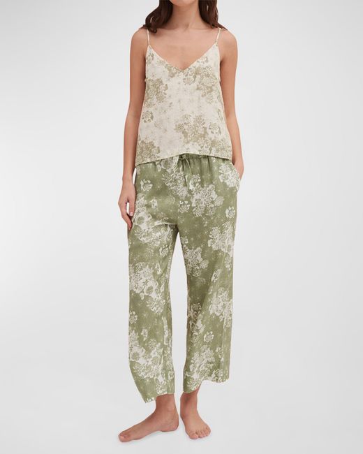 Desmond & Dempsey Floral Leopard-Print Cami Pants Pajama Set