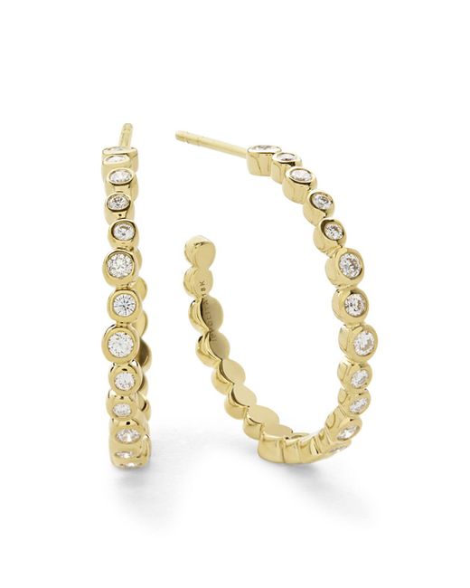 Ippolita Stardust Medium Hoop Earrings in 18K with Diamonds