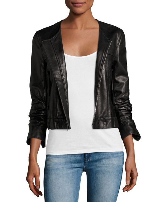 Theory Onorelle Noble Cropped Leather Jacket